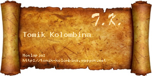 Tomik Kolombina névjegykártya